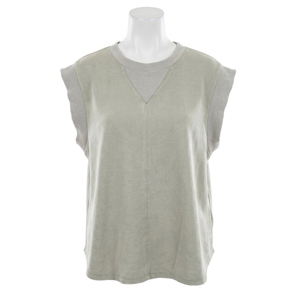 NEW WHITE BIRCH washed scuba top in sage